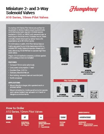 Pilot Valve Series Solenoid Valves - 10mm