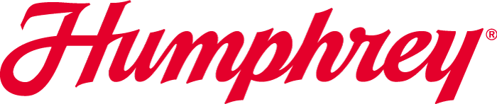 Humphrey Products red script wordmark logo with registered trademark symbol