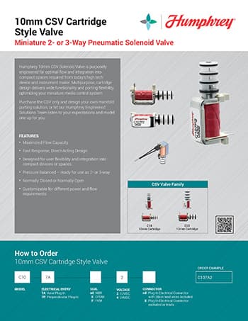 CSV Series Cartridge Solenoid Valves – C10