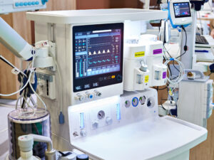 Modern anesthesia workstation with a digital monitor